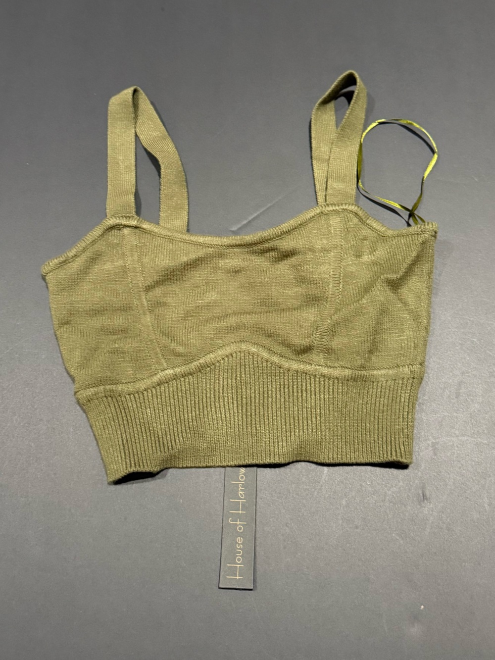 House of Harlow 1960 Olive Green Knit Crop Top